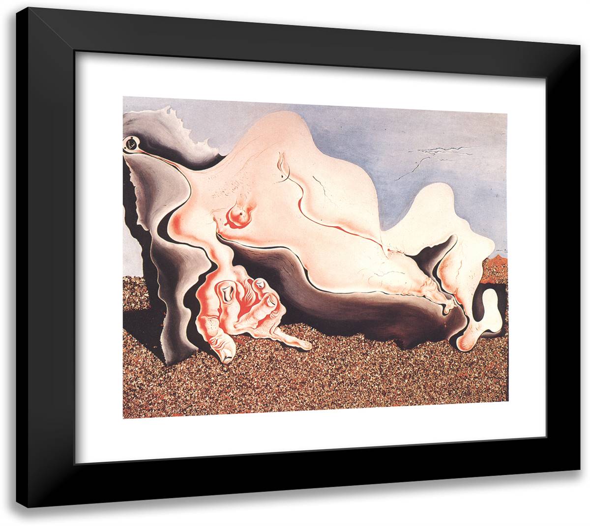 Female Bather 22x20 Black Modern Wood Framed Art Print Poster by Dali, Salvador