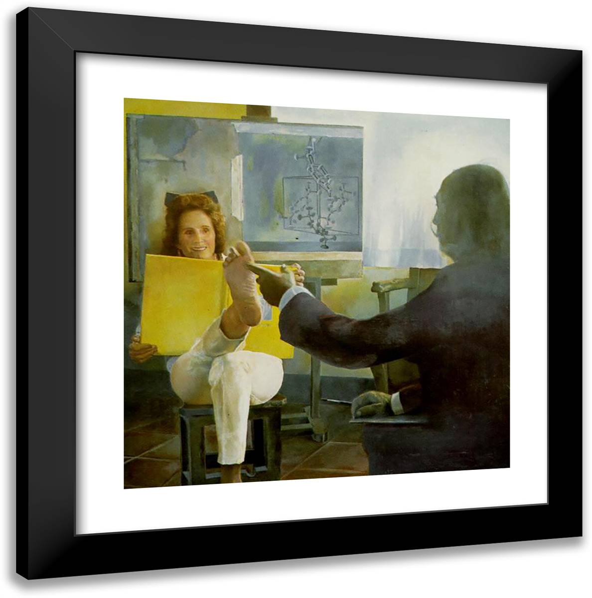 Gala's Foot (Right Panel) 20x20 Black Modern Wood Framed Art Print Poster by Dali, Salvador