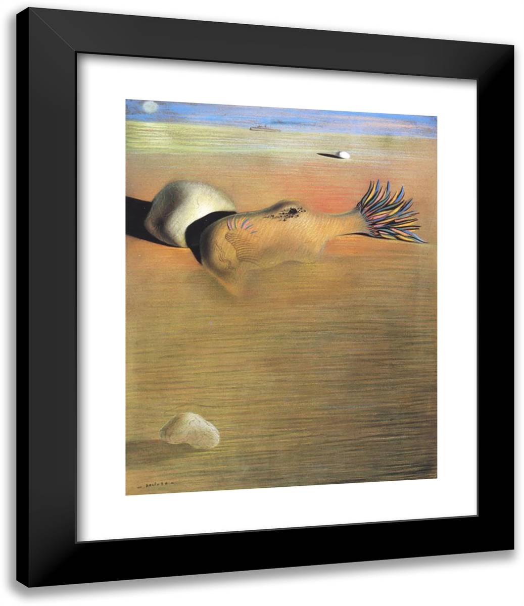 Great Masturbator 20x24 Black Modern Wood Framed Art Print Poster by Dali, Salvador