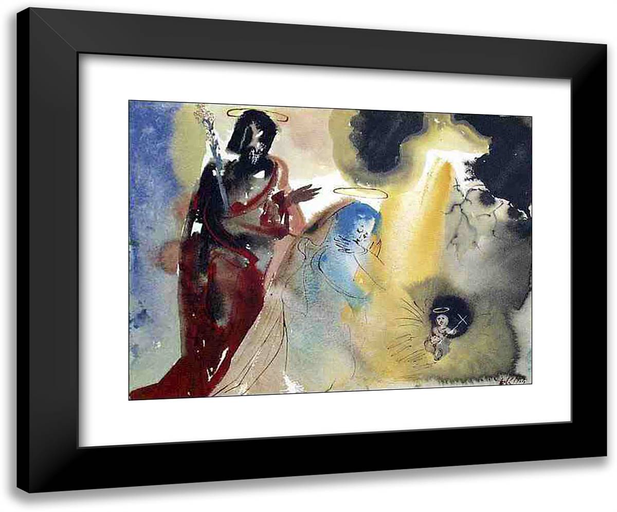 Iesu Nativitas (Matthew 120) 24x20 Black Modern Wood Framed Art Print Poster by Dali, Salvador
