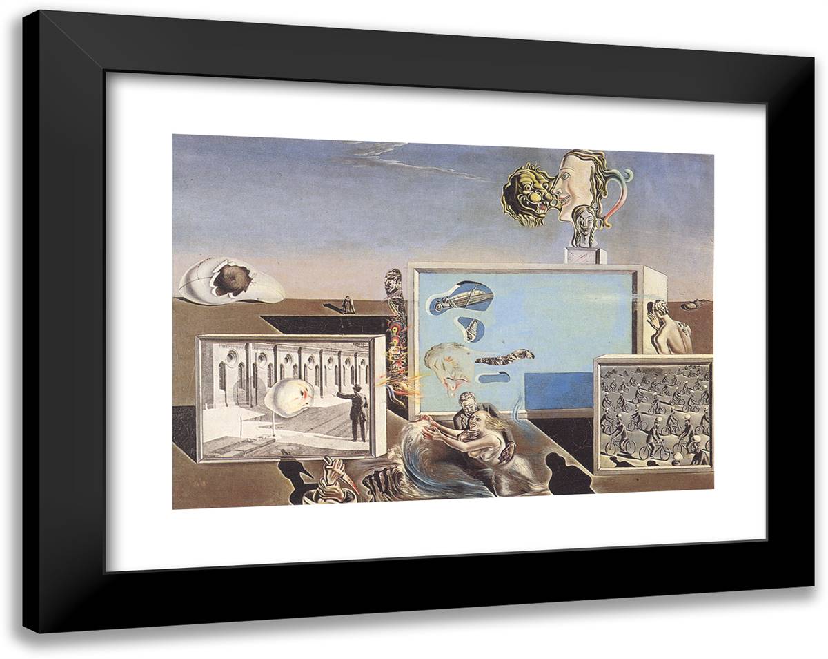 Illumined Pleasures 24x19 Black Modern Wood Framed Art Print Poster by Dali, Salvador