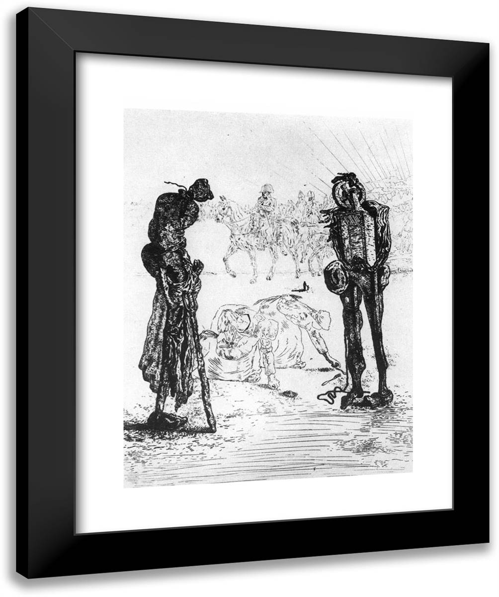 Illustration to the 'songs of Maldoror' Isidore Ducasse, Count Lautreamont 20x24 Black Modern Wood Framed Art Print Poster by Dali, Salvador