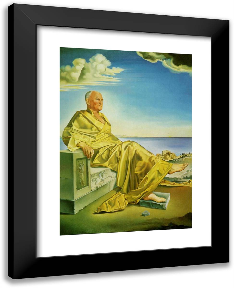 La Turbie' - Sir James Dunn Seated 19x24 Black Modern Wood Framed Art Print Poster by Dali, Salvador