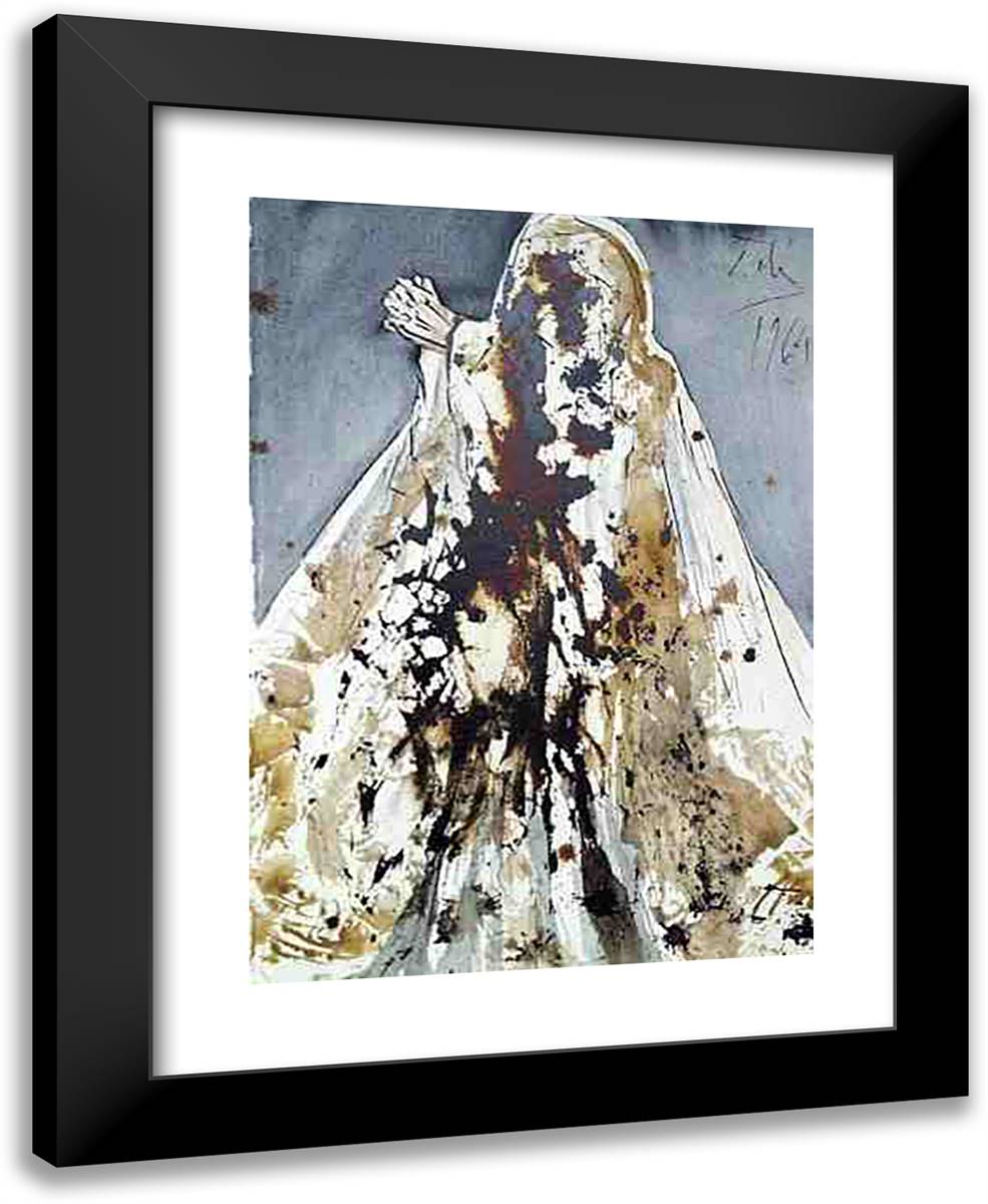 Lazarus, Come Forth - Lazare, Veni Foras (John 1144) 19x24 Black Modern Wood Framed Art Print Poster by Dali, Salvador