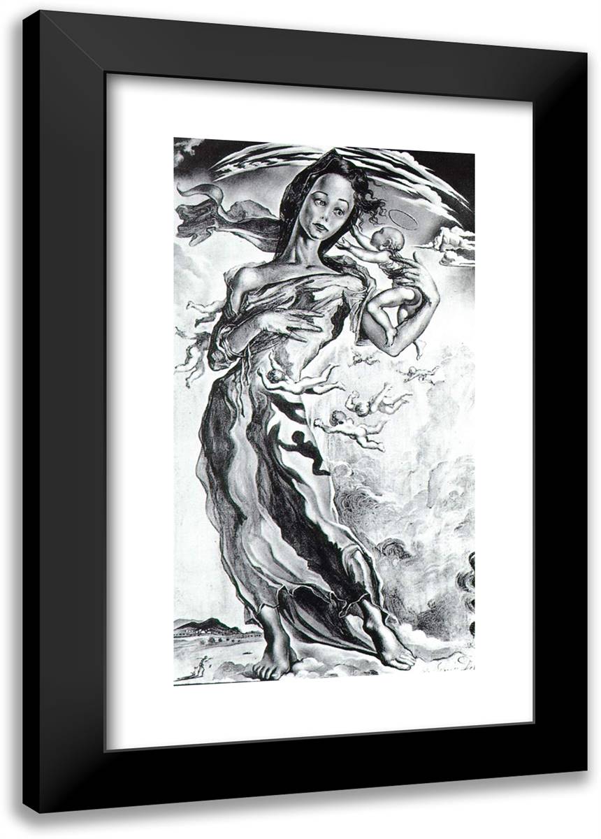 Madonna 16x24 Black Modern Wood Framed Art Print Poster by Dali, Salvador