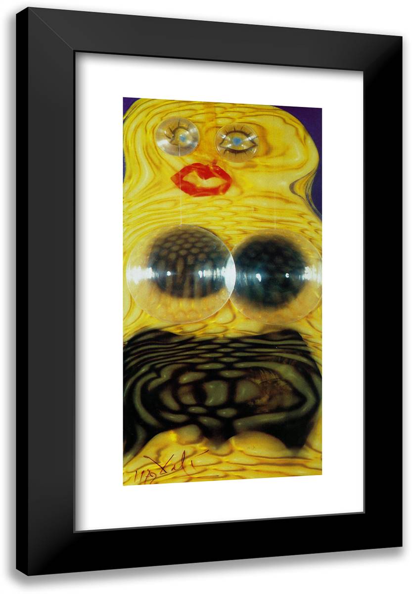 Marilyn Monroe 16x24 Black Modern Wood Framed Art Print Poster by Dali, Salvador