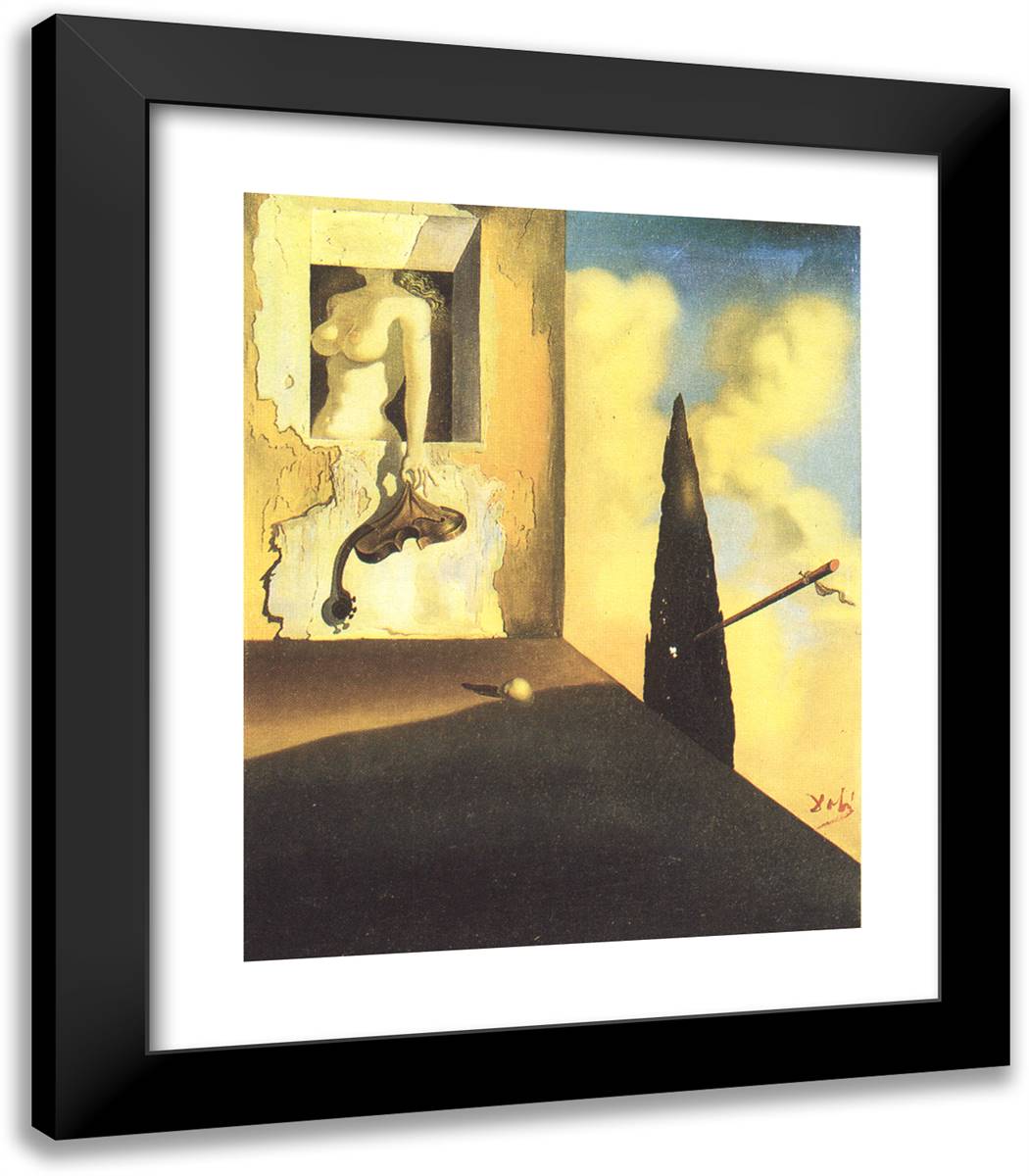 Masochistic Instrument 20x23 Black Modern Wood Framed Art Print Poster by Dali, Salvador