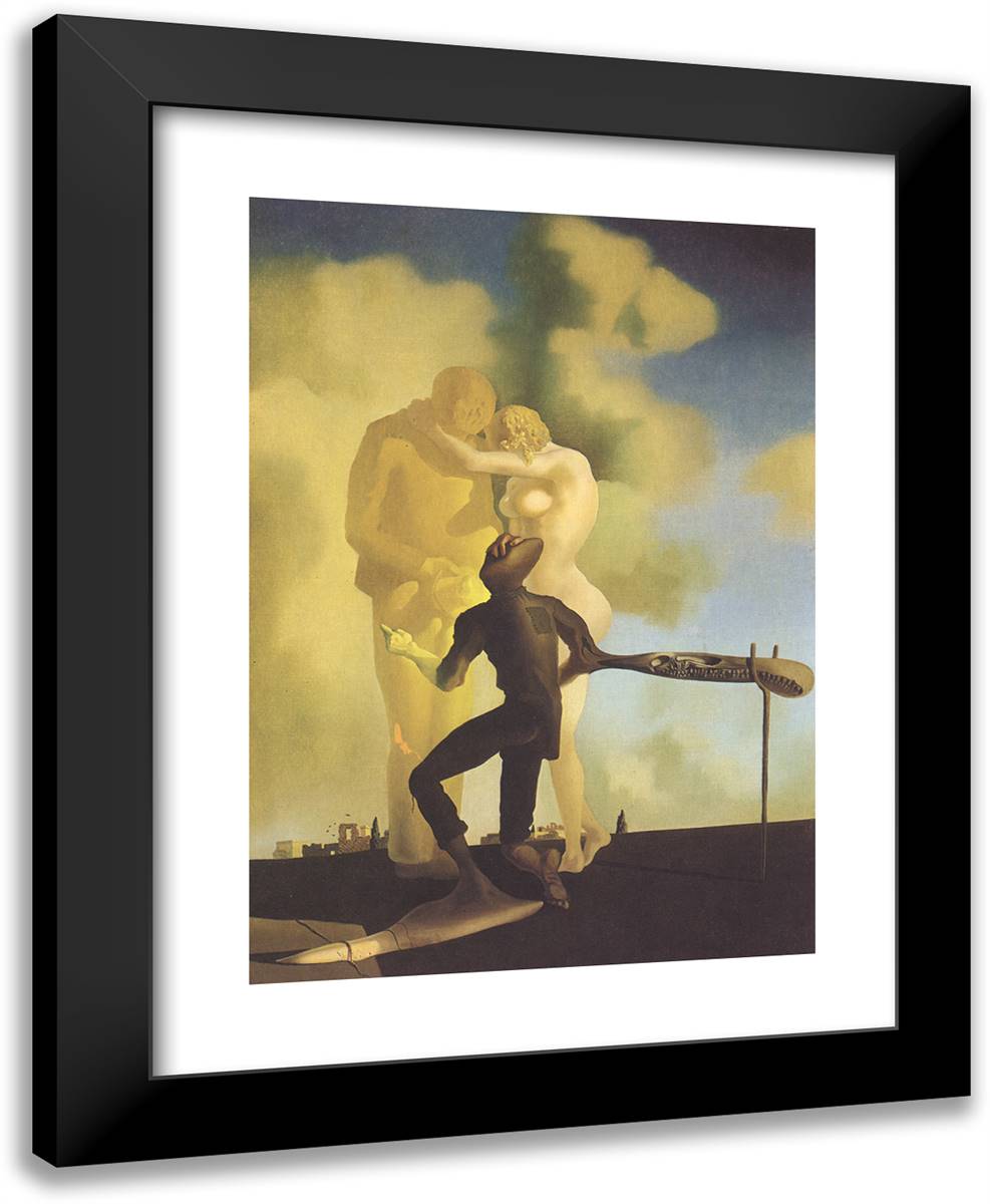 Meditation on the Harp 19x24 Black Modern Wood Framed Art Print Poster by Dali, Salvador