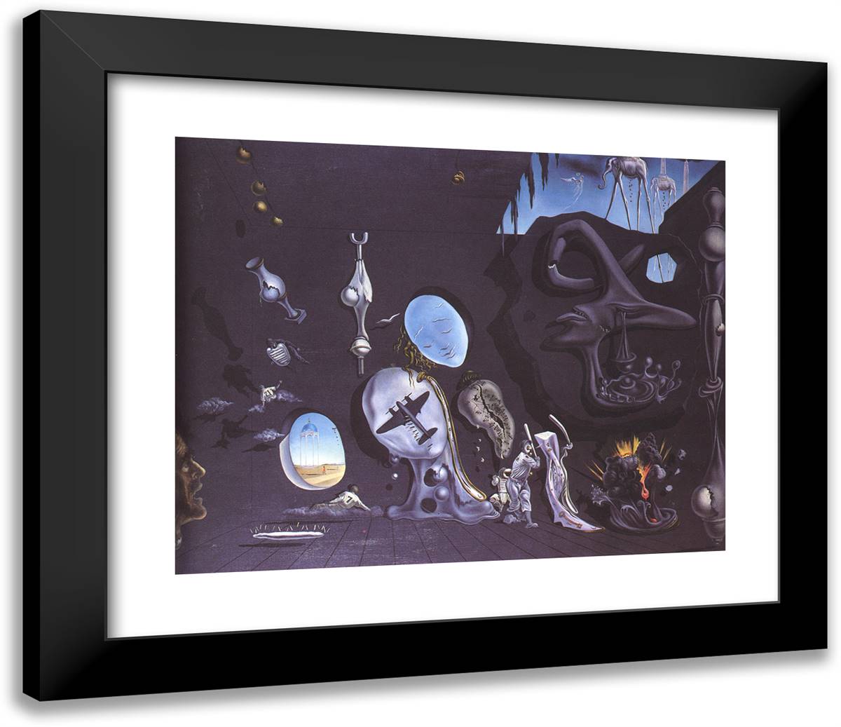 Melancholy Atomic 23x20 Black Modern Wood Framed Art Print Poster by Dali, Salvador