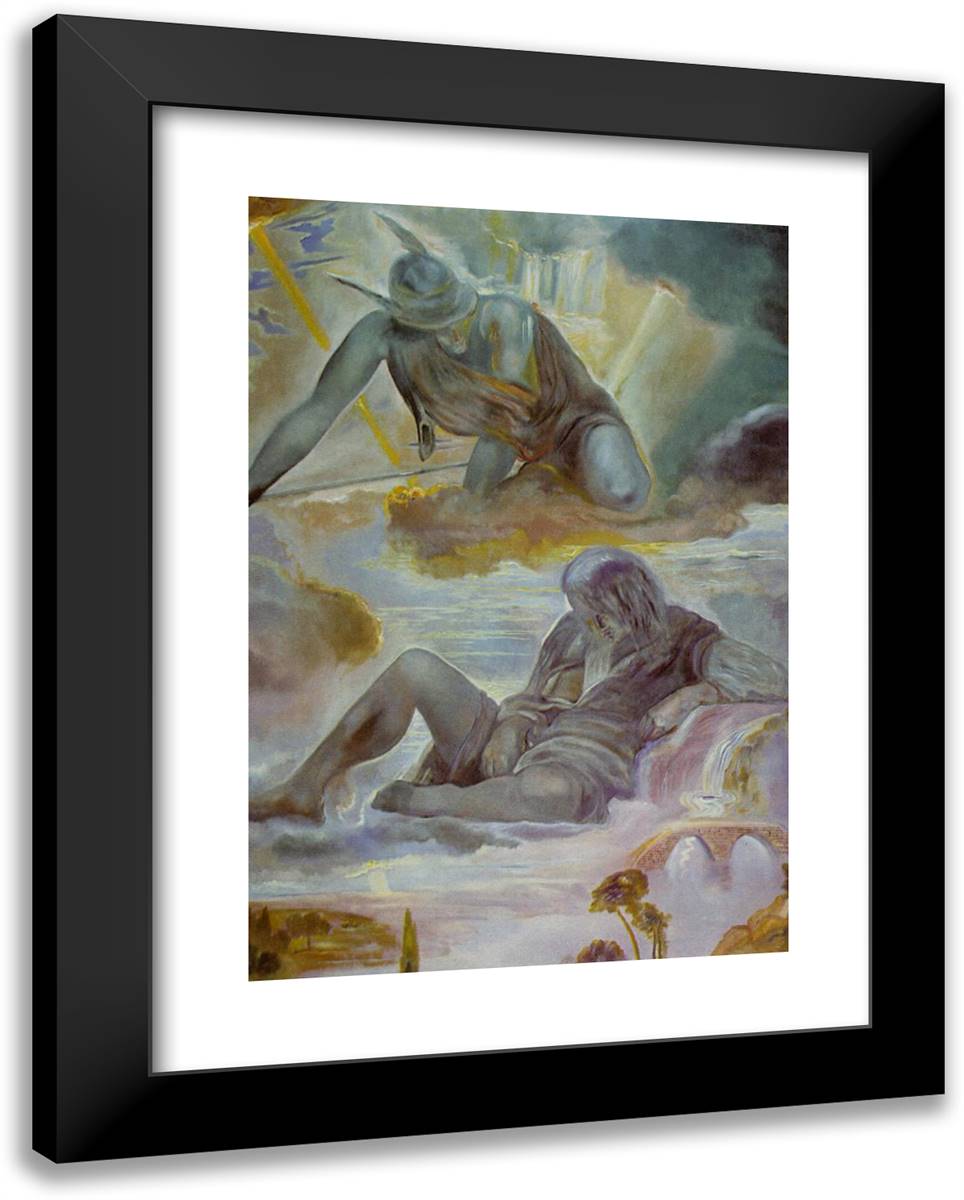 Mercury and Argus 19x24 Black Modern Wood Framed Art Print Poster by Dali, Salvador