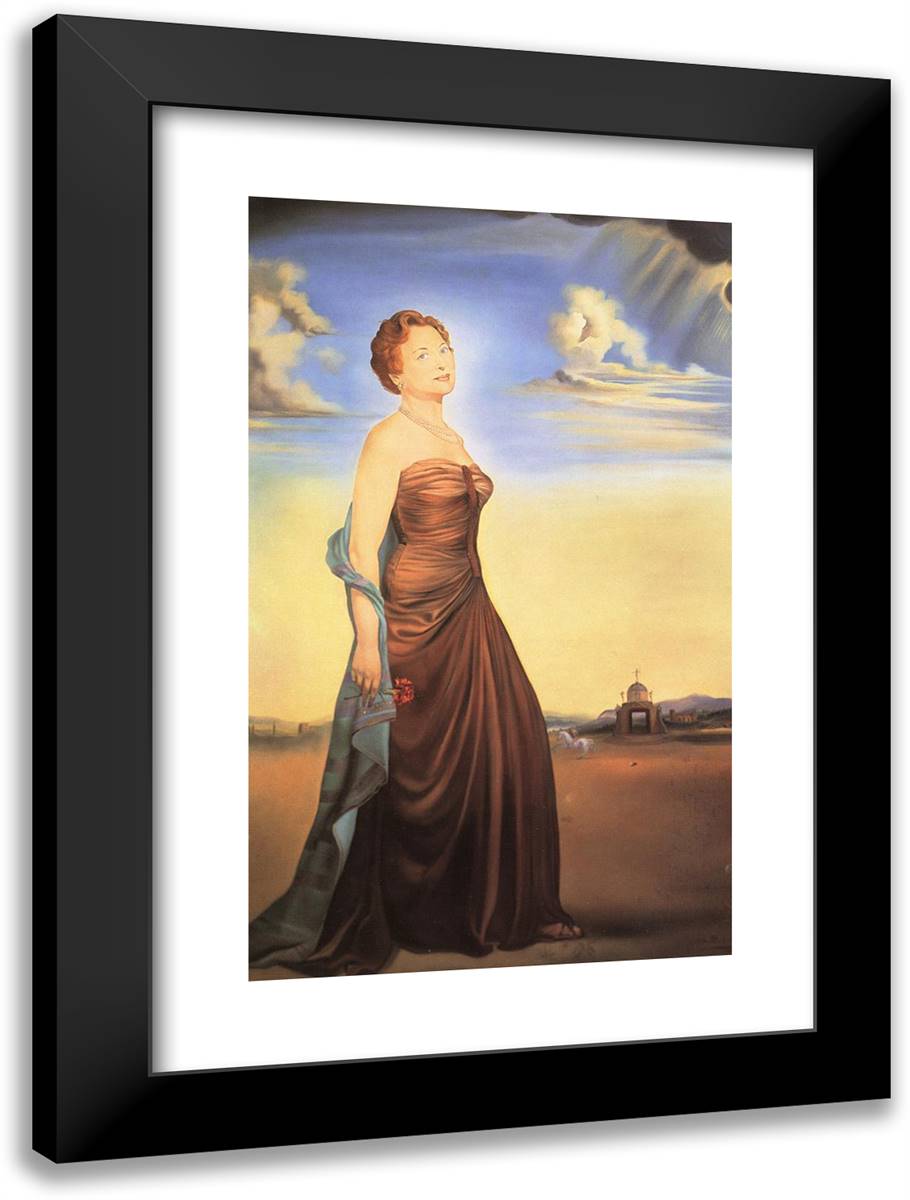 Mme. Reese 17x24 Black Modern Wood Framed Art Print Poster by Dali, Salvador