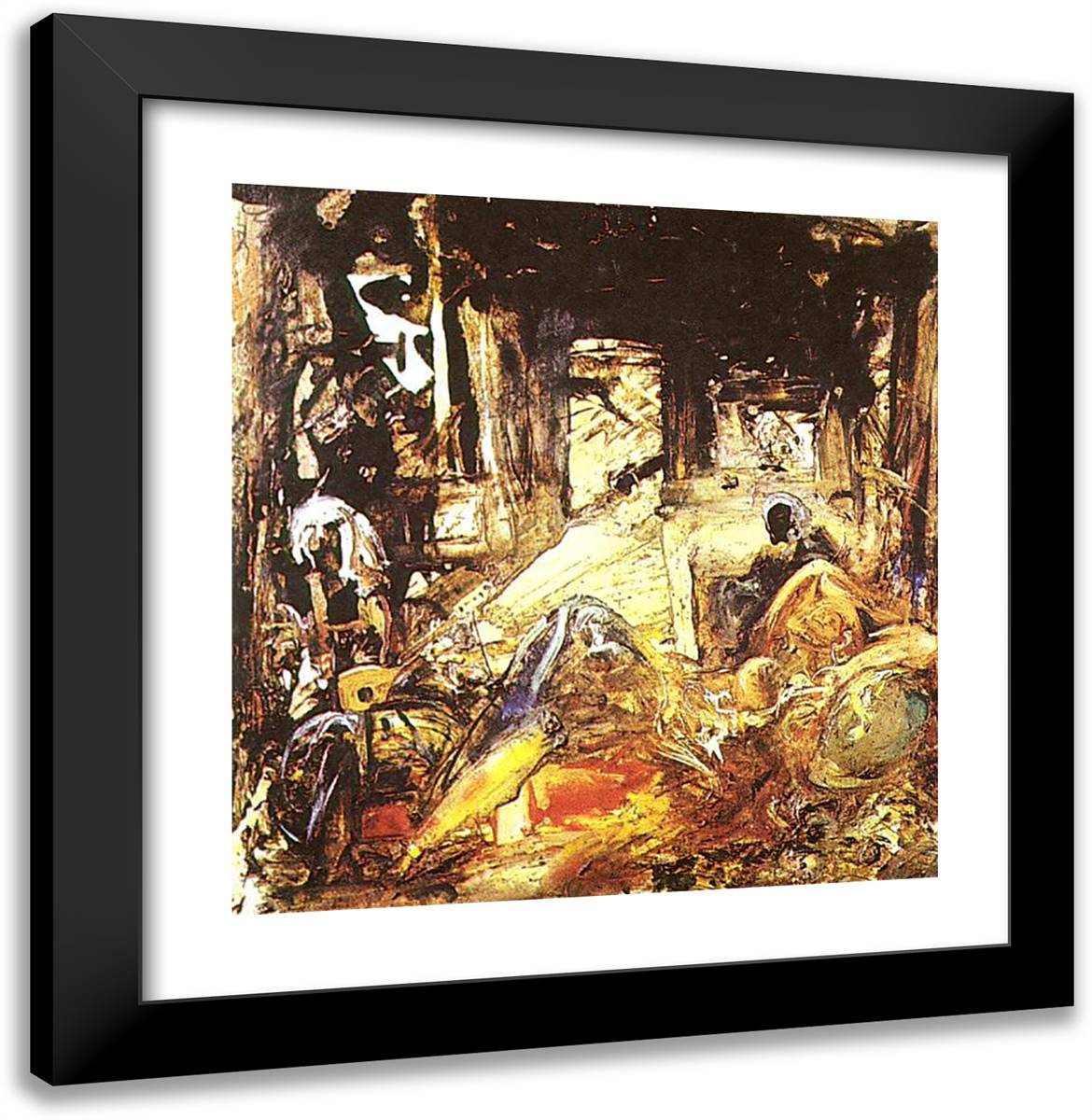Mohammed's Dream (Homage to Fortuny) 20x20 Black Modern Wood Framed Art Print Poster by Dali, Salvador