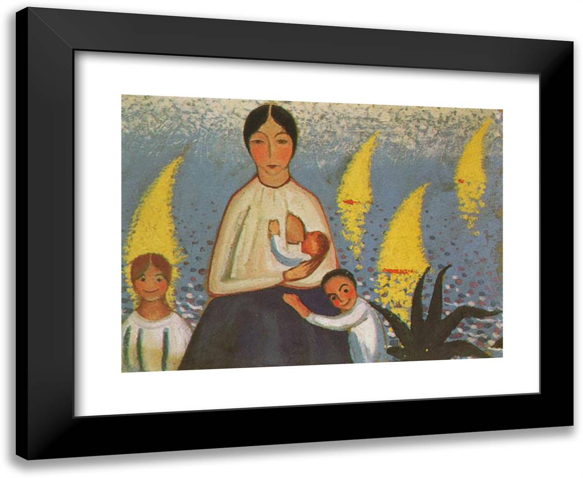 Motherhood 24x20 Black Modern Wood Framed Art Print Poster by Dali, Salvador