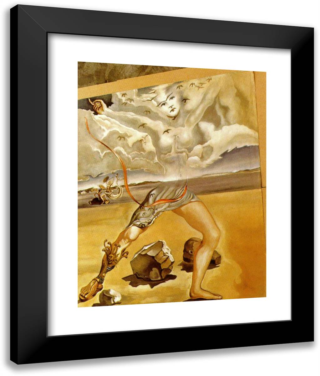 Mural Painting for Helena Rubinstein (Panel 1) 20x24 Black Modern Wood Framed Art Print Poster by Dali, Salvador