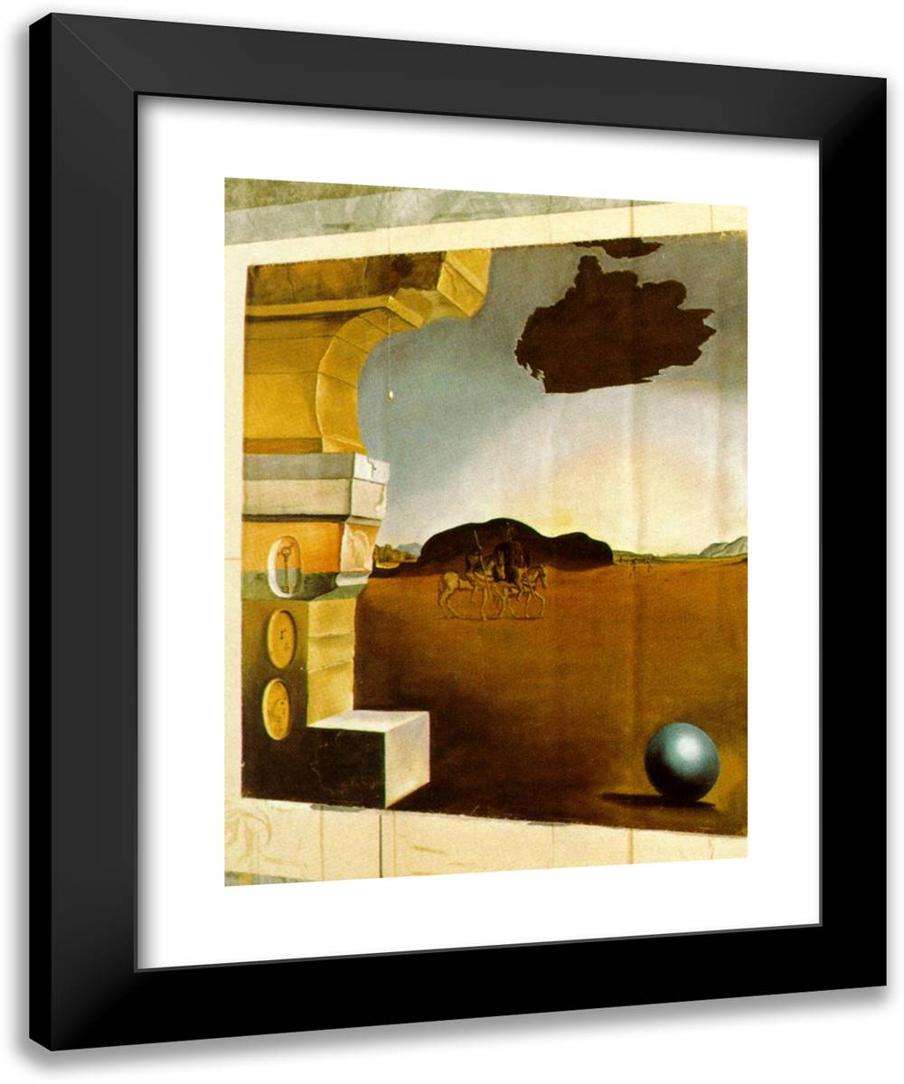 Mural Painting for Helena Rubinstein (Panel 3) 19x24 Black Modern Wood Framed Art Print Poster by Dali, Salvador