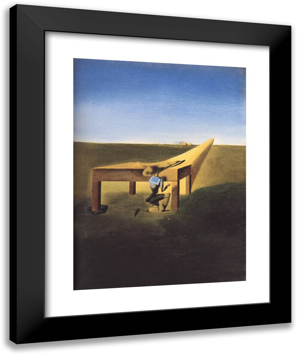 Myself at the Age of Ten When I Was the Grasshopper Child 20x24 Black Modern Wood Framed Art Print Poster by Dali, Salvador