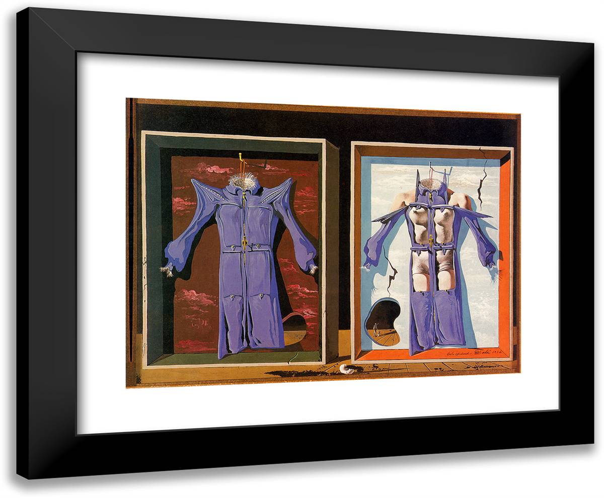 Night and Day Clothes of the Body 24x20 Black Modern Wood Framed Art Print Poster by Dali, Salvador