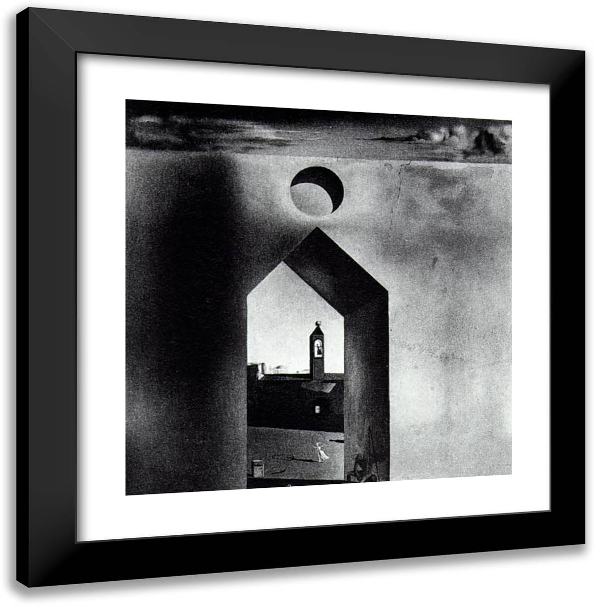 Nostalgic Echo 20x20 Black Modern Wood Framed Art Print Poster by Dali, Salvador