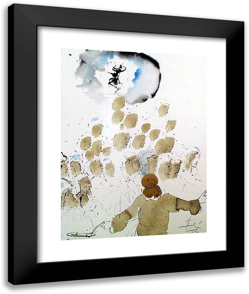 Nummularii De Templo Eiecti (John 216) 20x24 Black Modern Wood Framed Art Print Poster by Dali, Salvador