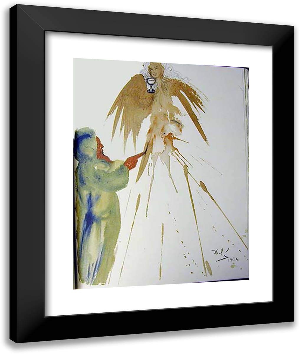 Oblatio Munda 20x24 Black Modern Wood Framed Art Print Poster by Dali, Salvador