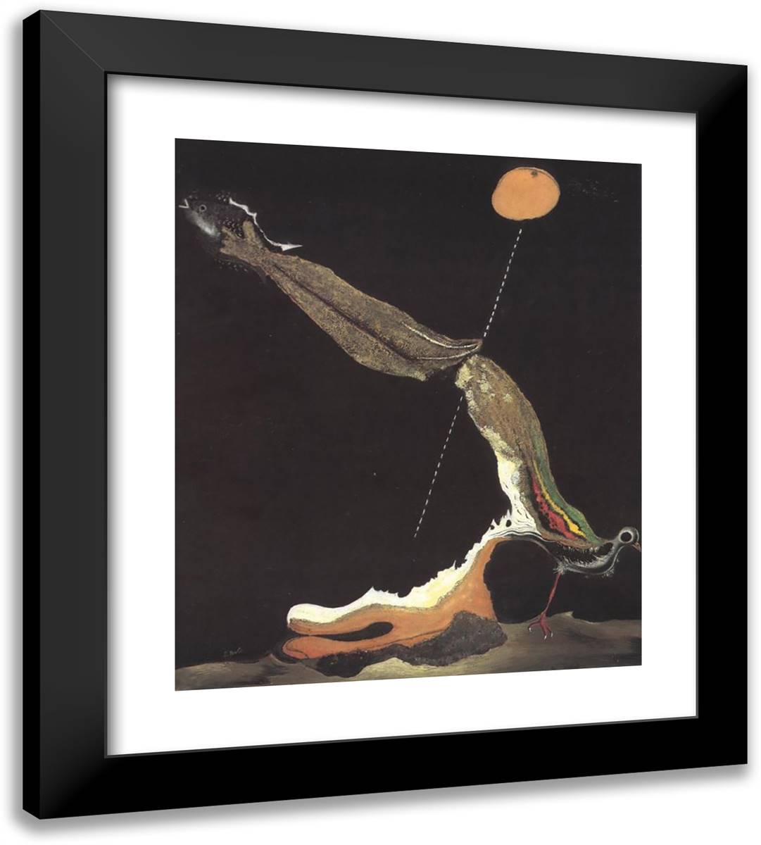 Ocell. Peix 20x22 Black Modern Wood Framed Art Print Poster by Dali, Salvador
