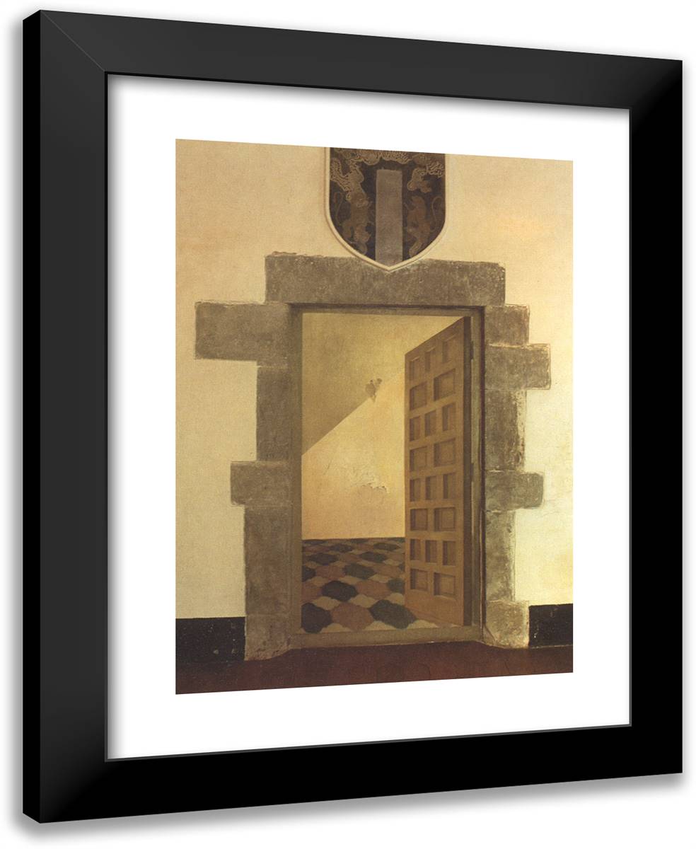 Overture in Trompe L'Oeil 19x24 Black Modern Wood Framed Art Print Poster by Dali, Salvador