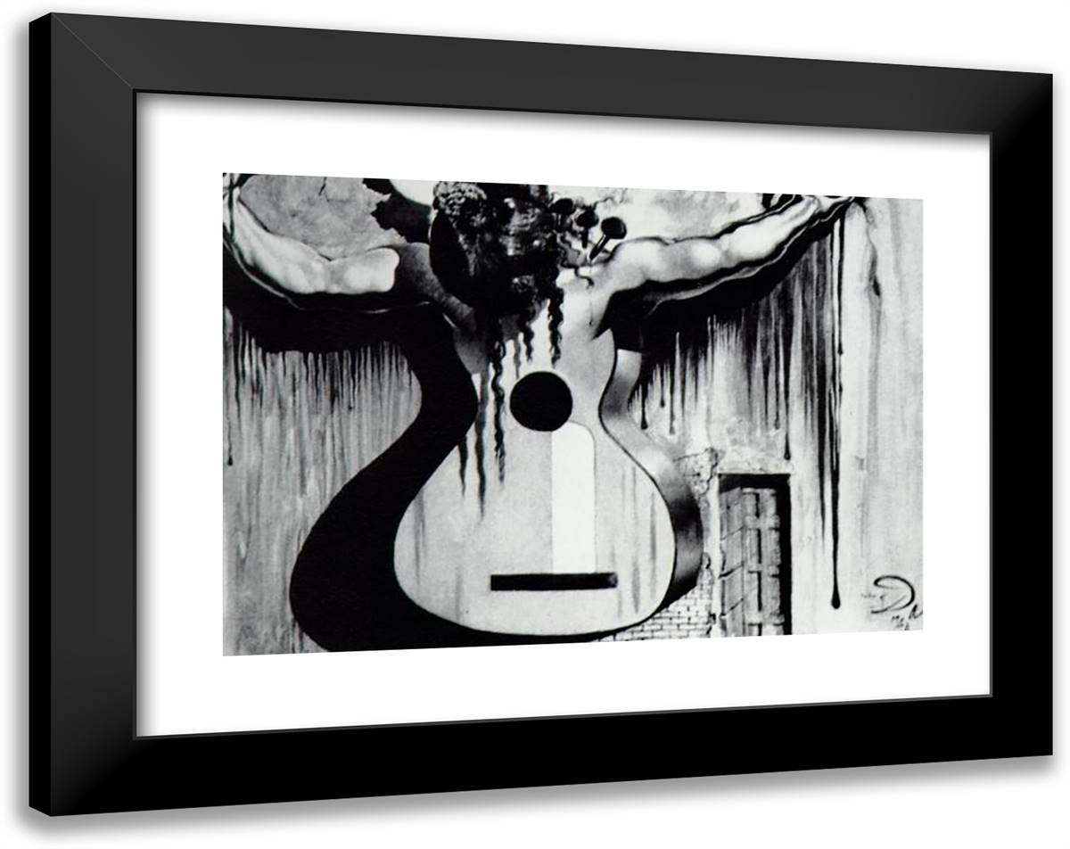 Painting for the Backdrop of 'Cafe De Chinitas' 24x19 Black Modern Wood Framed Art Print Poster by Dali, Salvador