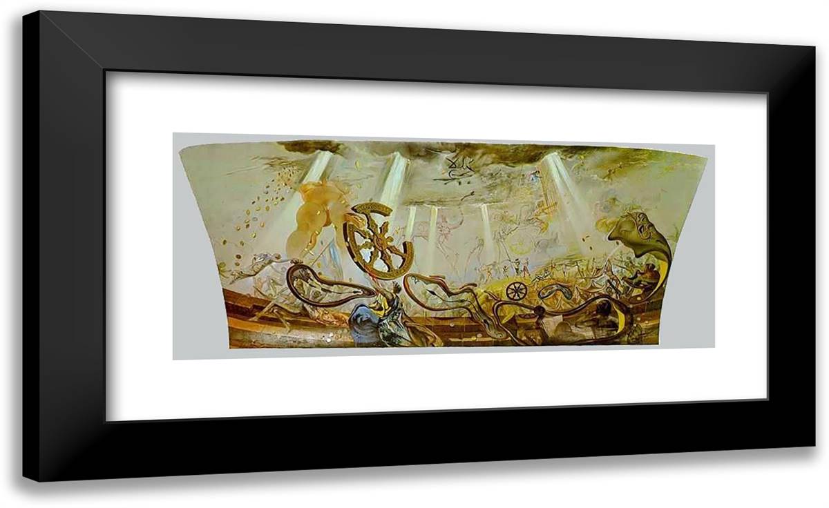 Palace of the Winds 24x15 Black Modern Wood Framed Art Print Poster by Dali, Salvador