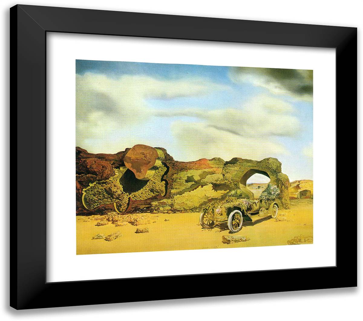 Paranoiac Critical Solitude 23x20 Black Modern Wood Framed Art Print Poster by Dali, Salvador