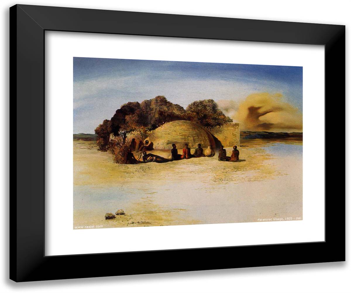 Paranoiac VIsage 24x20 Black Modern Wood Framed Art Print Poster by Dali, Salvador