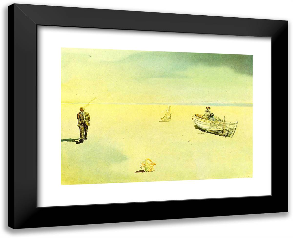 Paranoiac-Astral Image 24x19 Black Modern Wood Framed Art Print Poster by Dali, Salvador