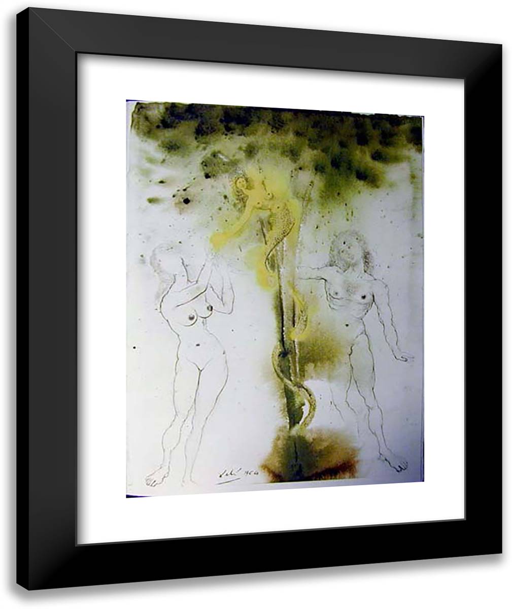 Peccatum Originis 20x24 Black Modern Wood Framed Art Print Poster by Dali, Salvador
