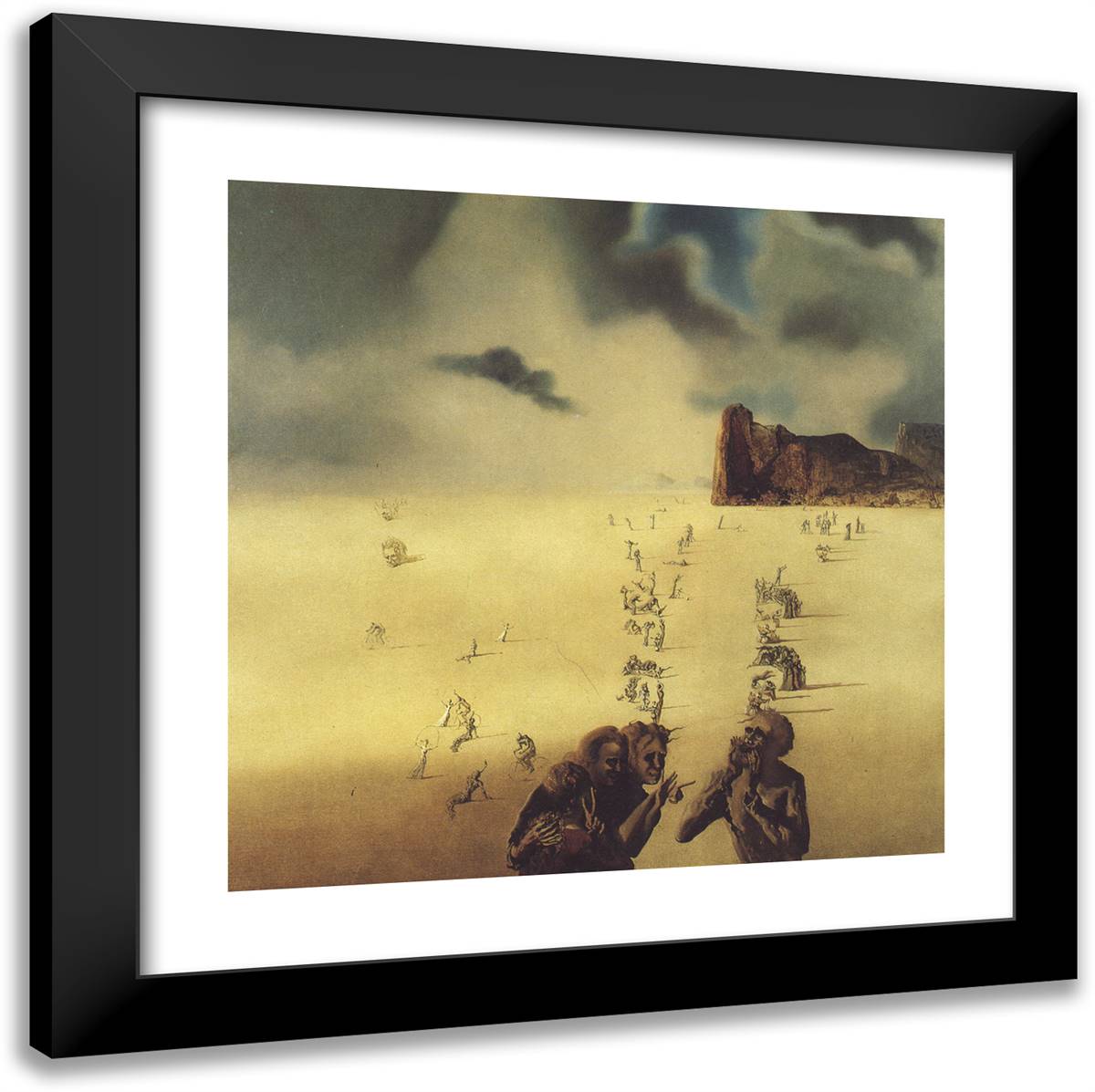 Perspectives 20x20 Black Modern Wood Framed Art Print Poster by Dali, Salvador