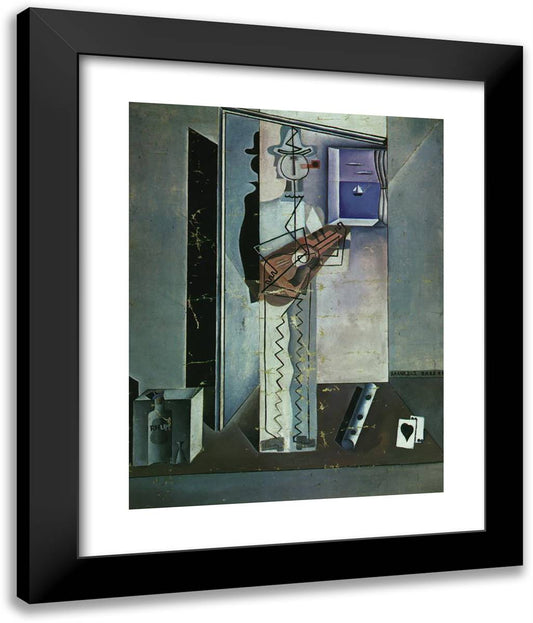Pierrot Playing the Guitar 20x24 Black Modern Wood Framed Art Print Poster by Dali, Salvador