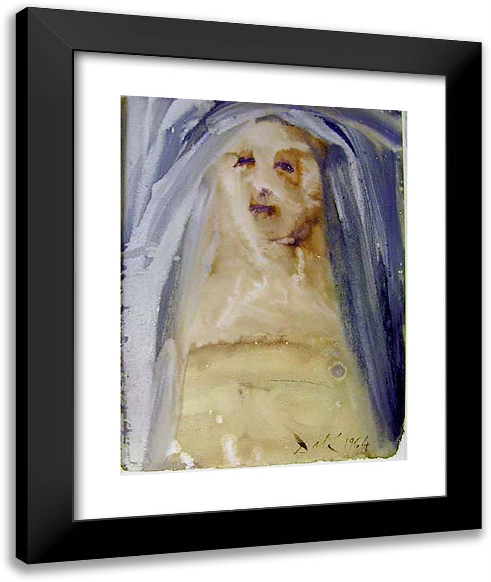 Plange, VIrgo, Accincta. Sacco. 20x24 Black Modern Wood Framed Art Print Poster by Dali, Salvador