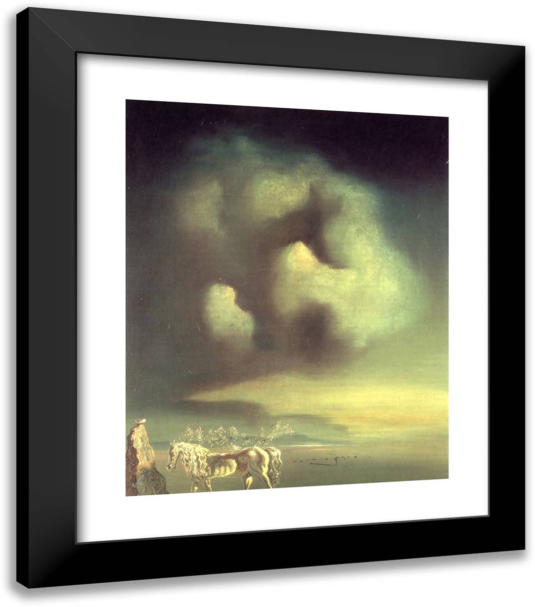 Plant Transformation 20x23 Black Modern Wood Framed Art Print Poster by Dali, Salvador