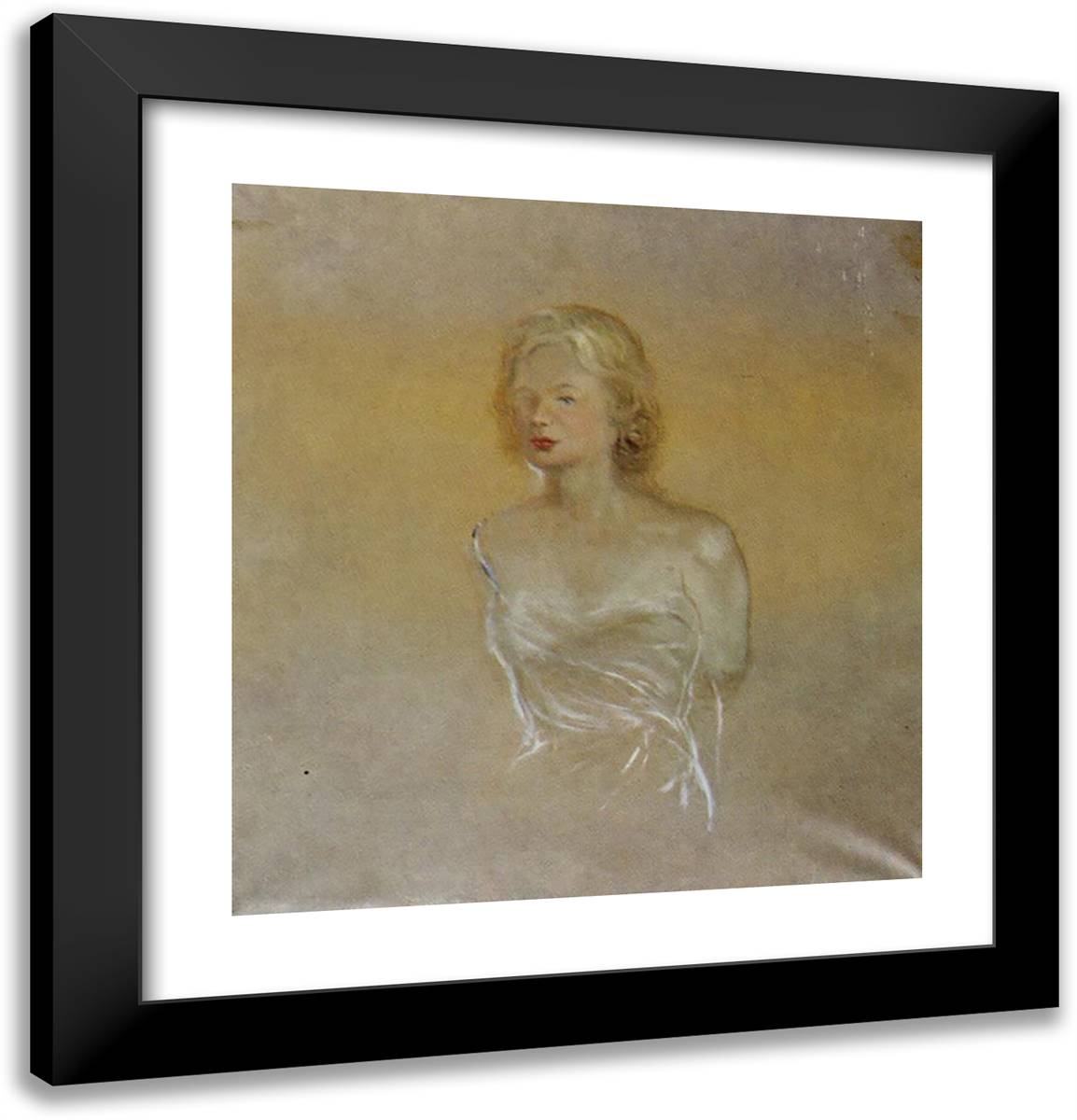Portrait of 'Bobo' Rockefeller (Unfinished) 20x21 Black Modern Wood Framed Art Print Poster by Dali, Salvador