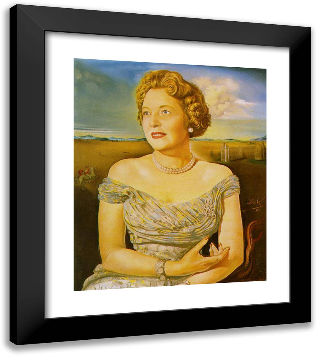 Portrait of Countess Ghislaine D'Oultremont 20x23 Black Modern Wood Framed Art Print Poster by Dali, Salvador