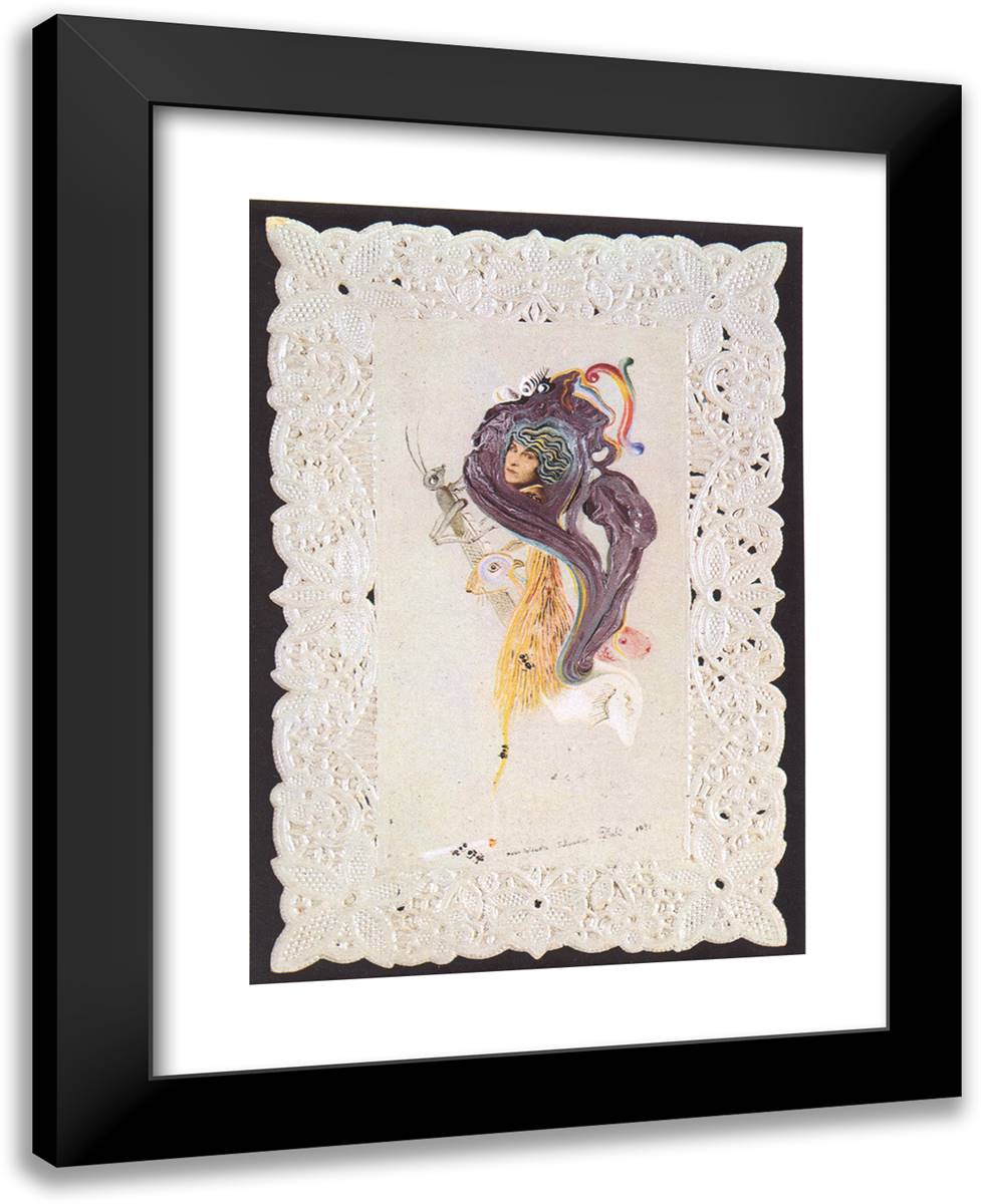 Portrait of Gala 19x24 Black Modern Wood Framed Art Print Poster by Dali, Salvador
