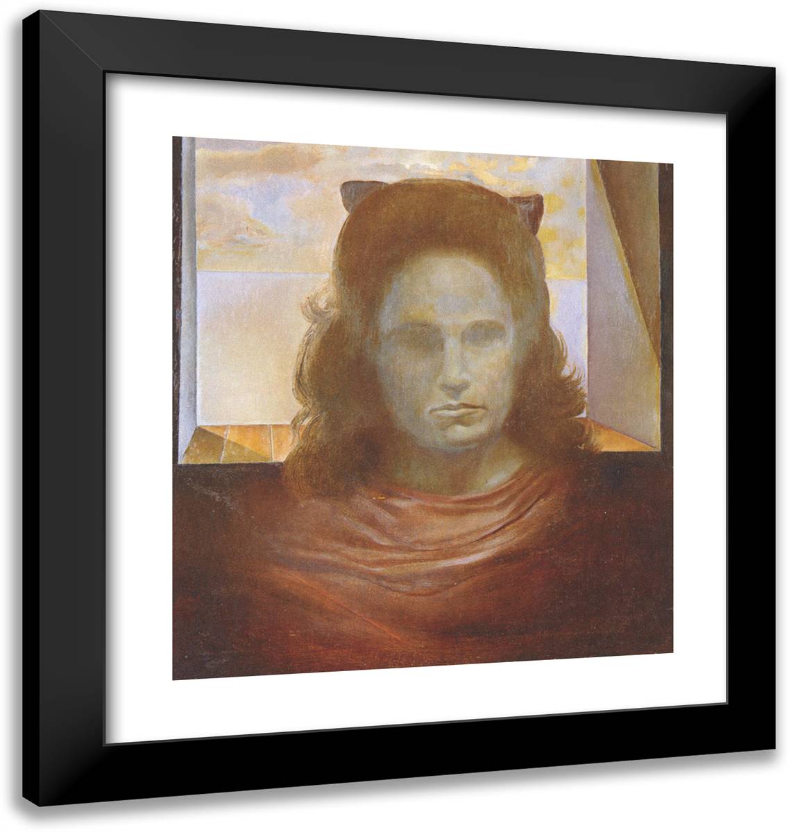Portrait of Gala (Gala Against the Light) 20x21 Black Modern Wood Framed Art Print Poster by Dali, Salvador