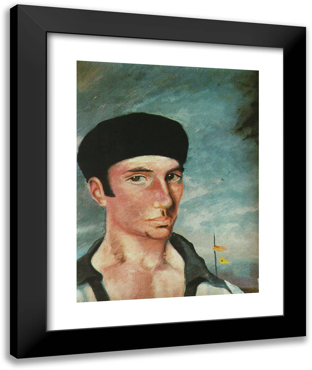 Portrait of Jaume Miravidles 20x24 Black Modern Wood Framed Art Print Poster by Dali, Salvador