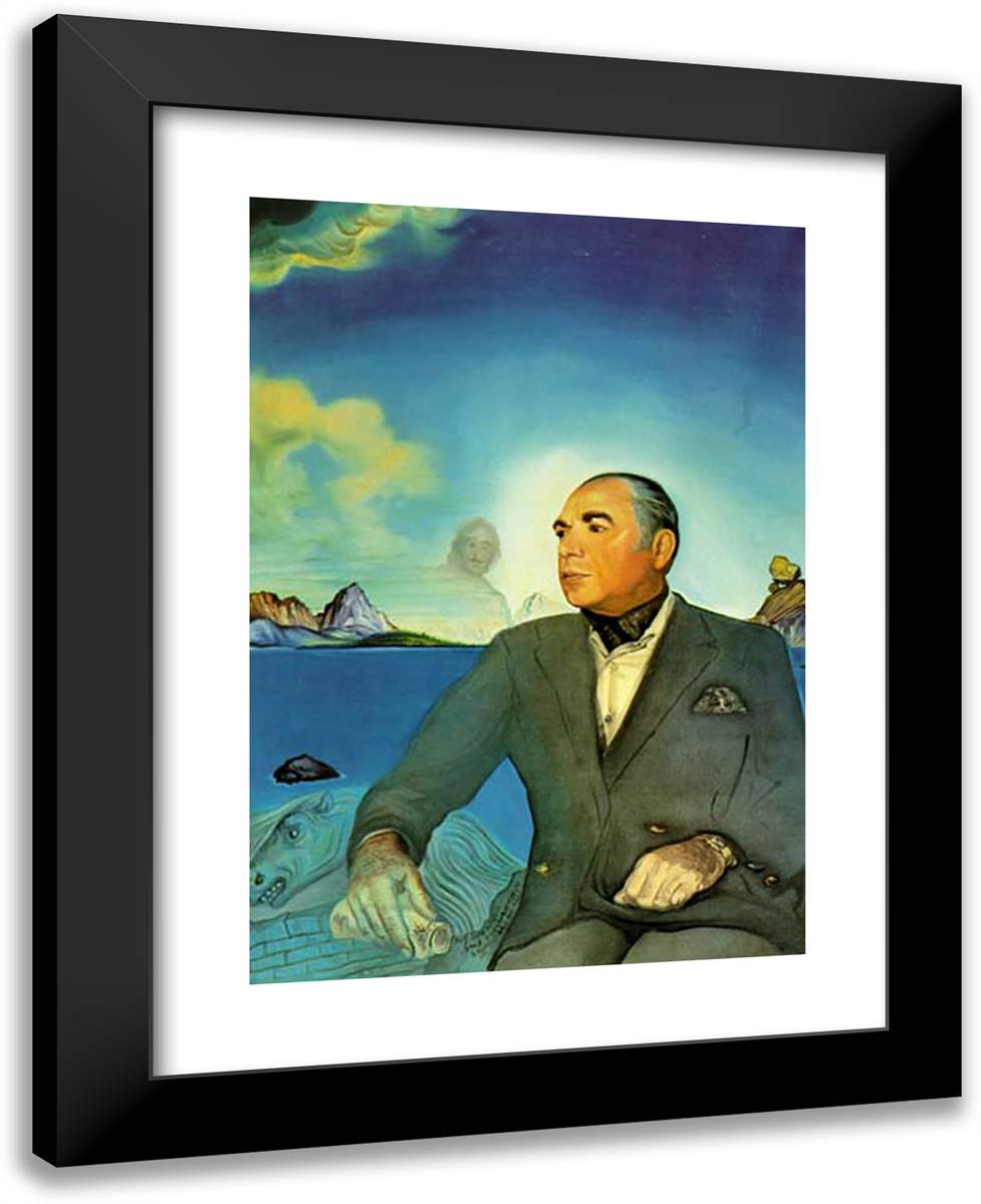 Portrait of John Theodoracopoulos 19x24 Black Modern Wood Framed Art Print Poster by Dali, Salvador