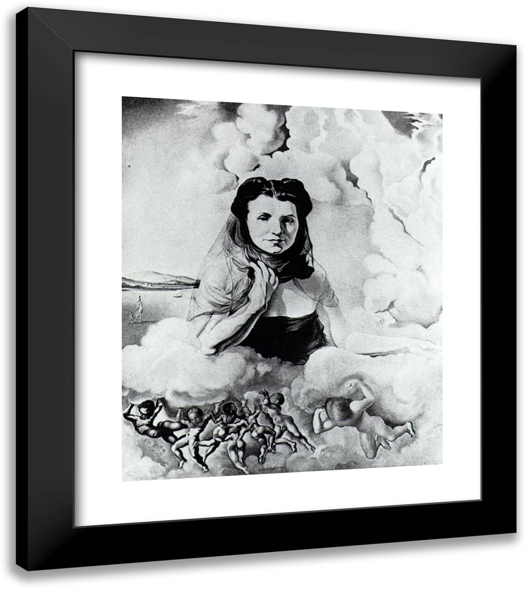 Portrait of Mrs. Ortiz-Linares 20x23 Black Modern Wood Framed Art Print Poster by Dali, Salvador