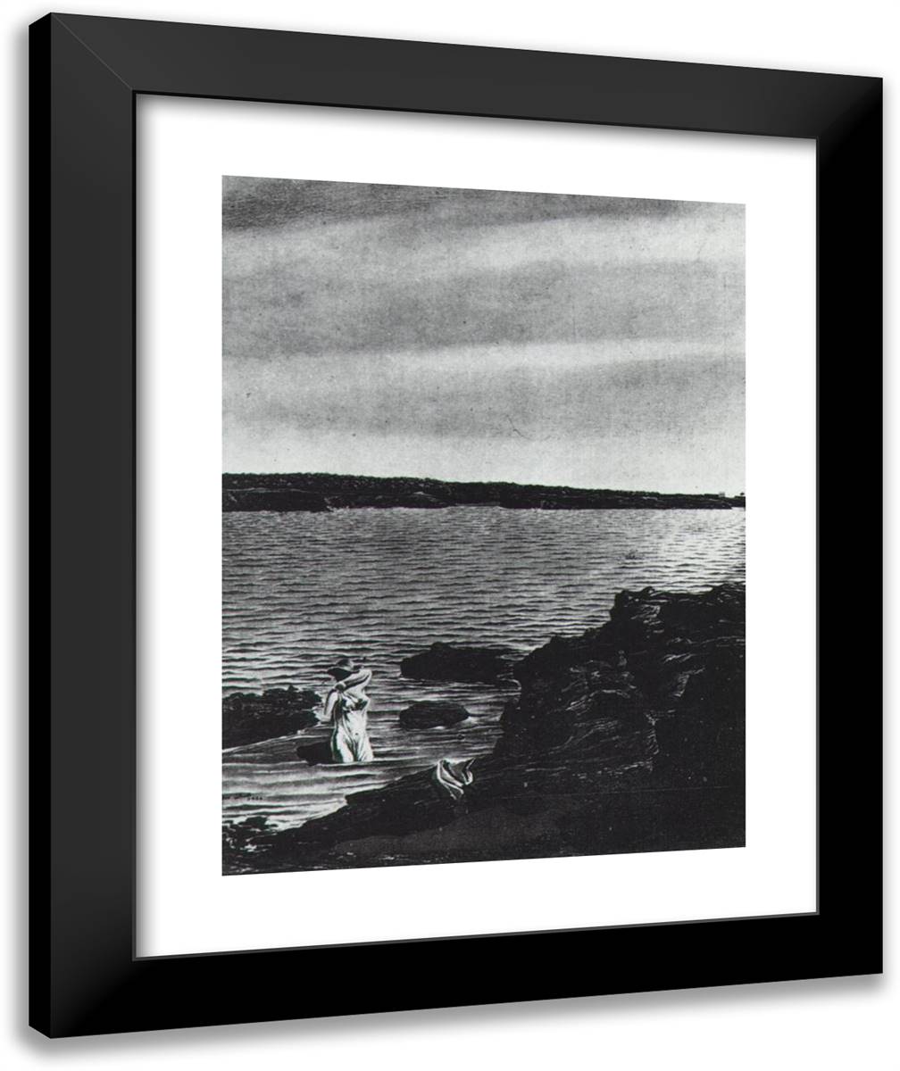 Rocks of Liane (First Version) 20x24 Black Modern Wood Framed Art Print Poster by Dali, Salvador