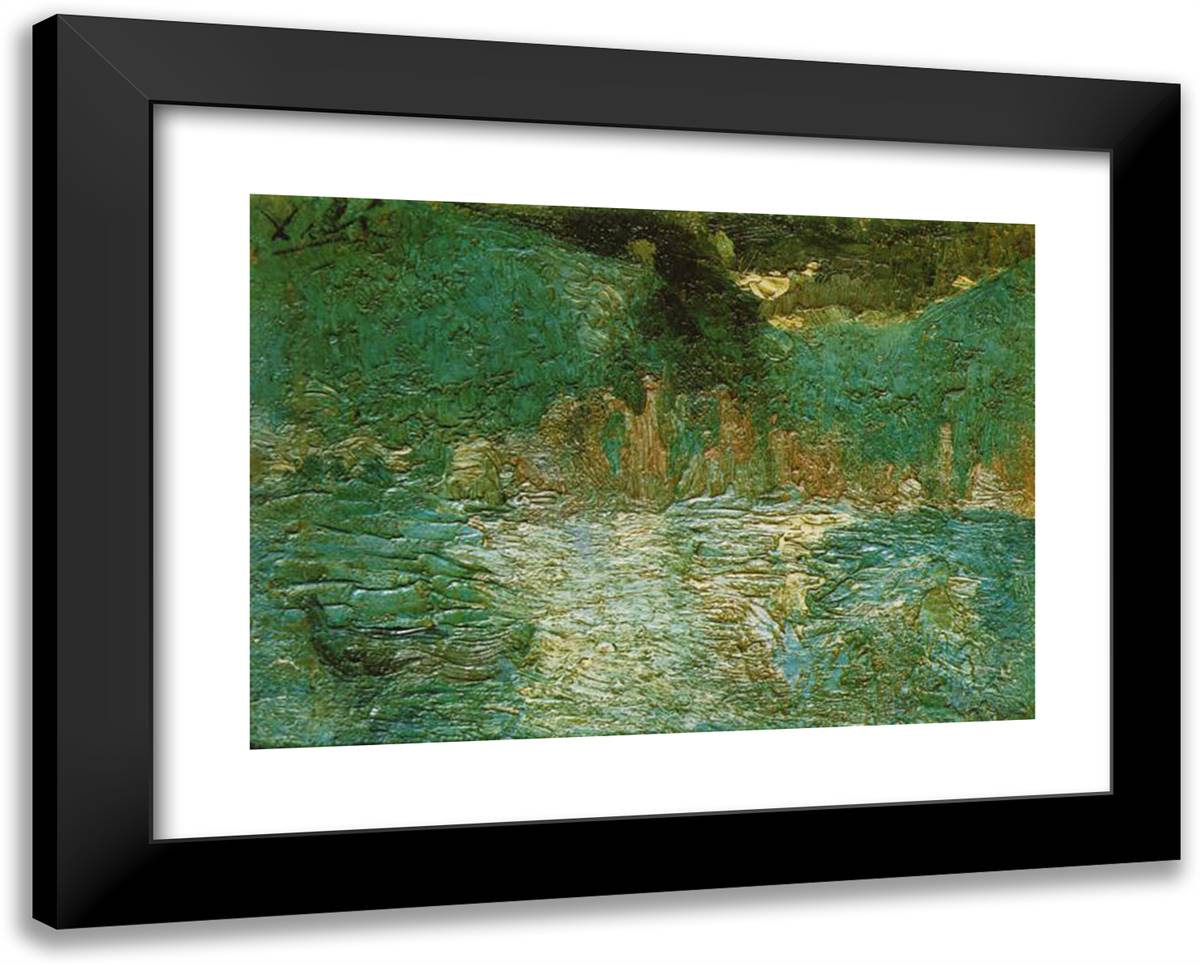 Sea VIew 24x19 Black Modern Wood Framed Art Print Poster by Dali, Salvador