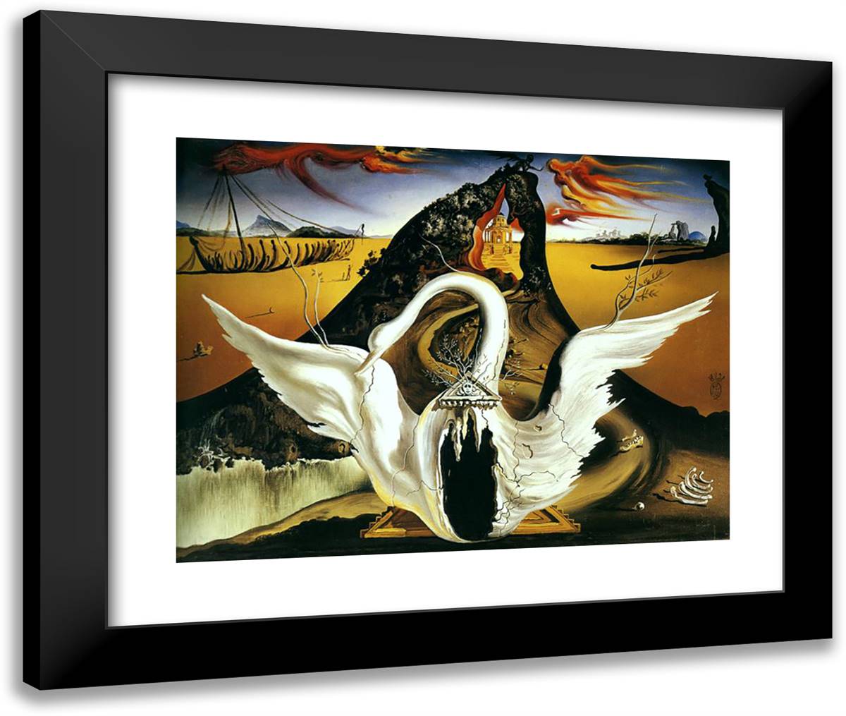 Set for 'Bacchanale' 24x20 Black Modern Wood Framed Art Print Poster by Dali, Salvador