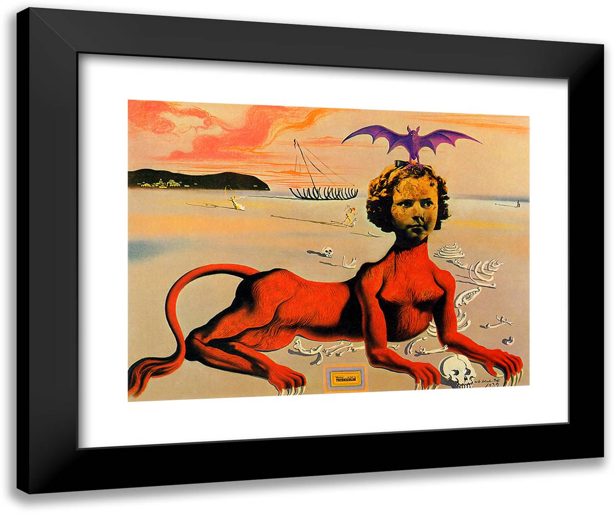 Shirley Temple 24x20 Black Modern Wood Framed Art Print Poster by Dali, Salvador