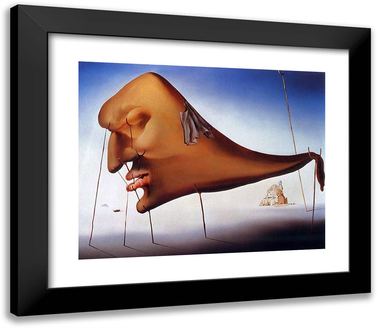 Sleep 23x20 Black Modern Wood Framed Art Print Poster by Dali, Salvador