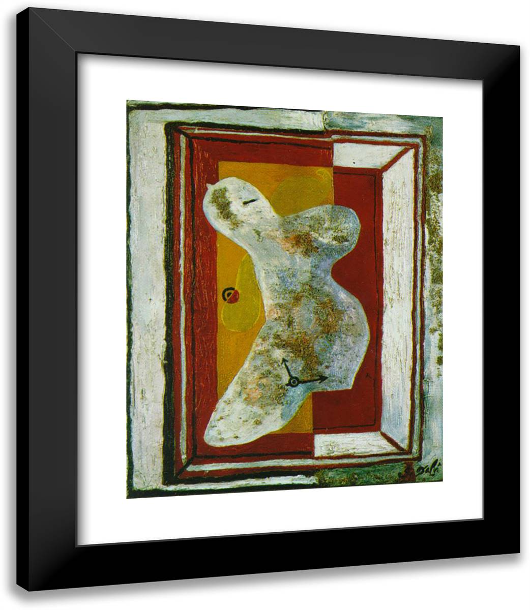 Soft Nude (Nude Watch) 20x23 Black Modern Wood Framed Art Print Poster by Dali, Salvador