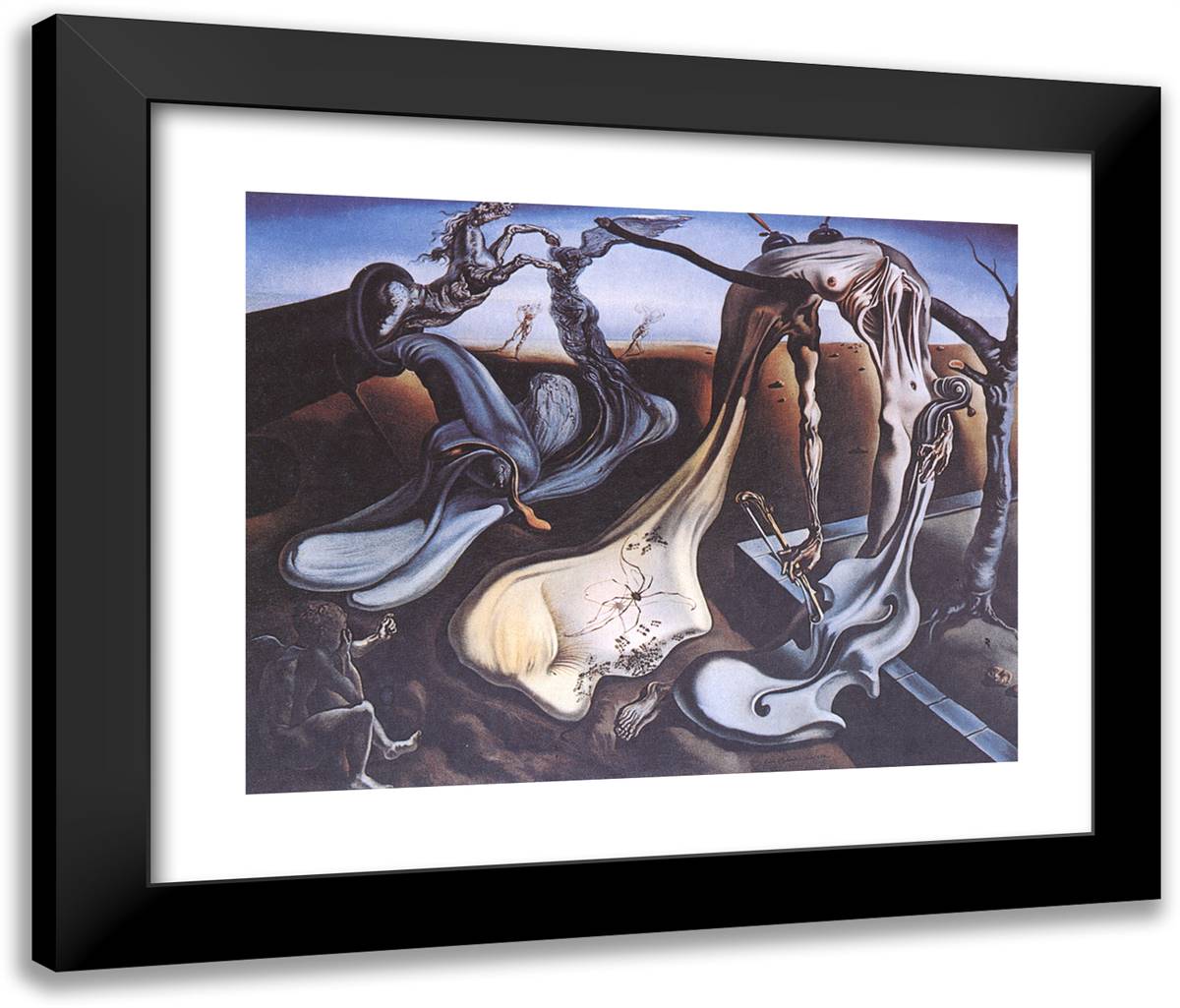 Spider of the Evening 24x20 Black Modern Wood Framed Art Print Poster by Dali, Salvador